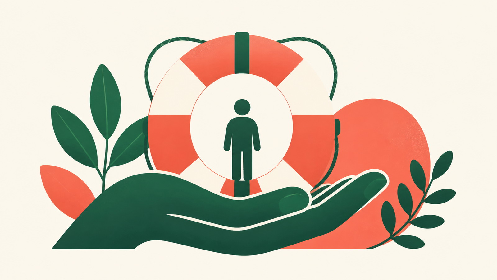 Illustration av ansvarsfullt spelande, gränser och stöd vid spelproblem